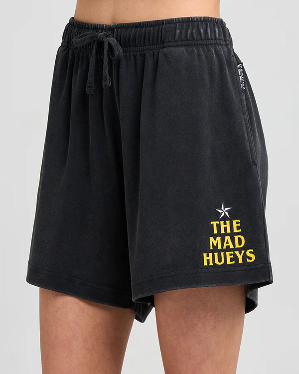 The Mad Hueys- Born to Ride Womens All Day Shorts/Washed Black