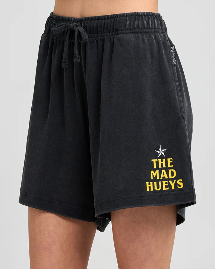 The Mad Hueys- Born to Ride Womens All Day Shorts/Washed Black