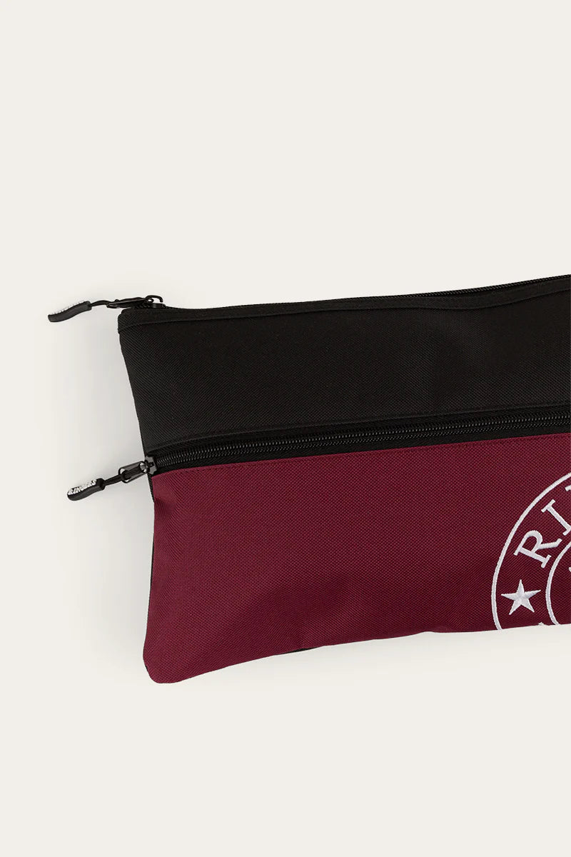 RINGERS WESTERN Spencer Pencil case- Black/Burgundy