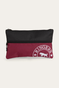 RINGERS WESTERN Spencer Pencil case- Black/Burgundy