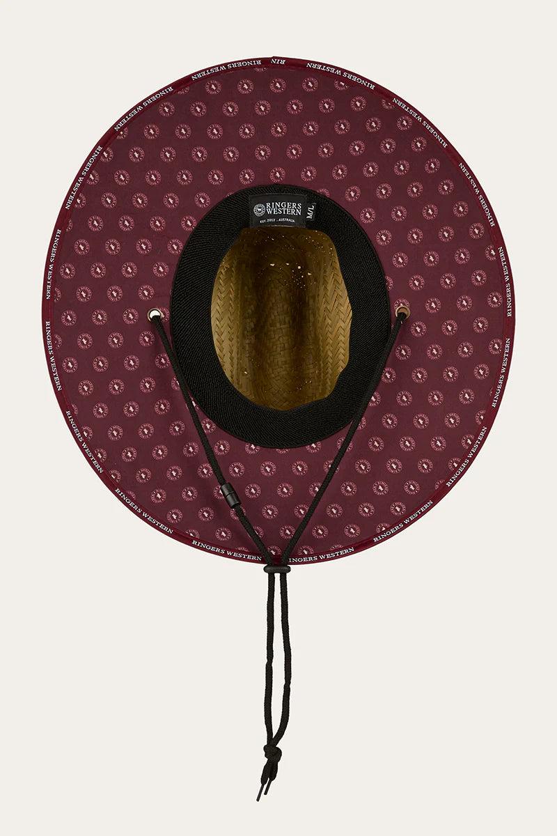 Ringers Western Paddy Straw Hat - Burgundy