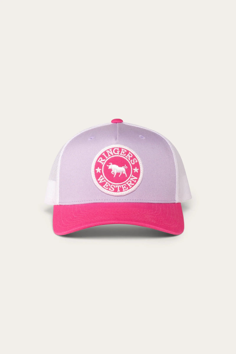 RINGERS WESTERN Signature Bull Kids Trucker Cap - Lilac/Candy