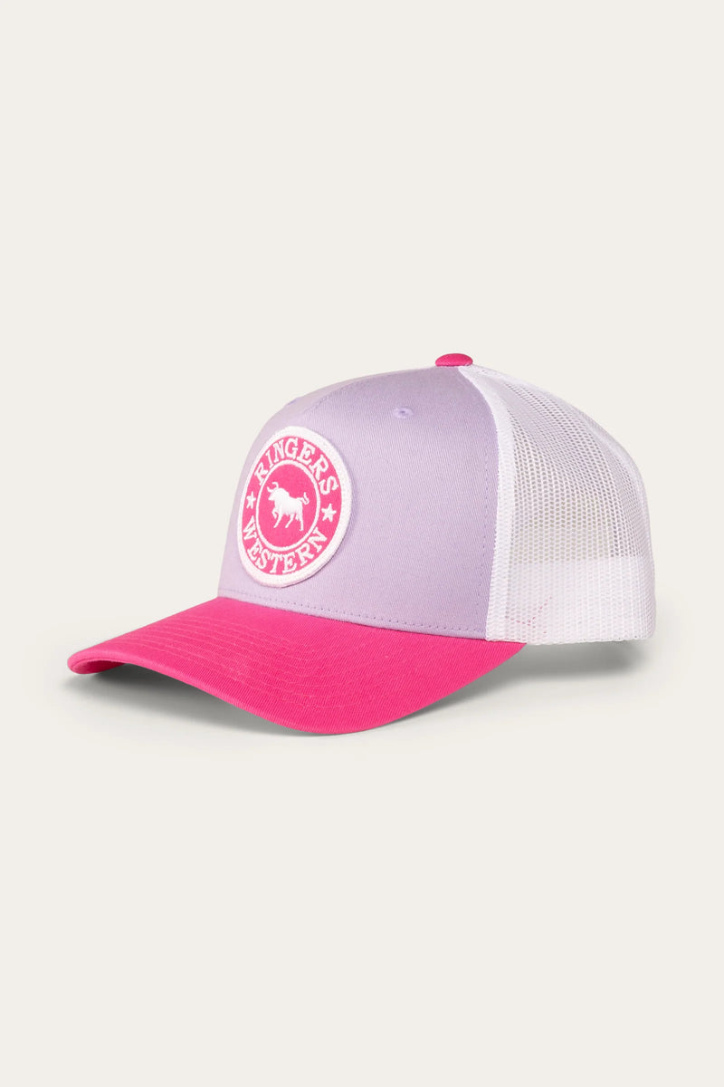 RINGERS WESTERN Signature Bull Kids Trucker Cap - Lilac/Candy