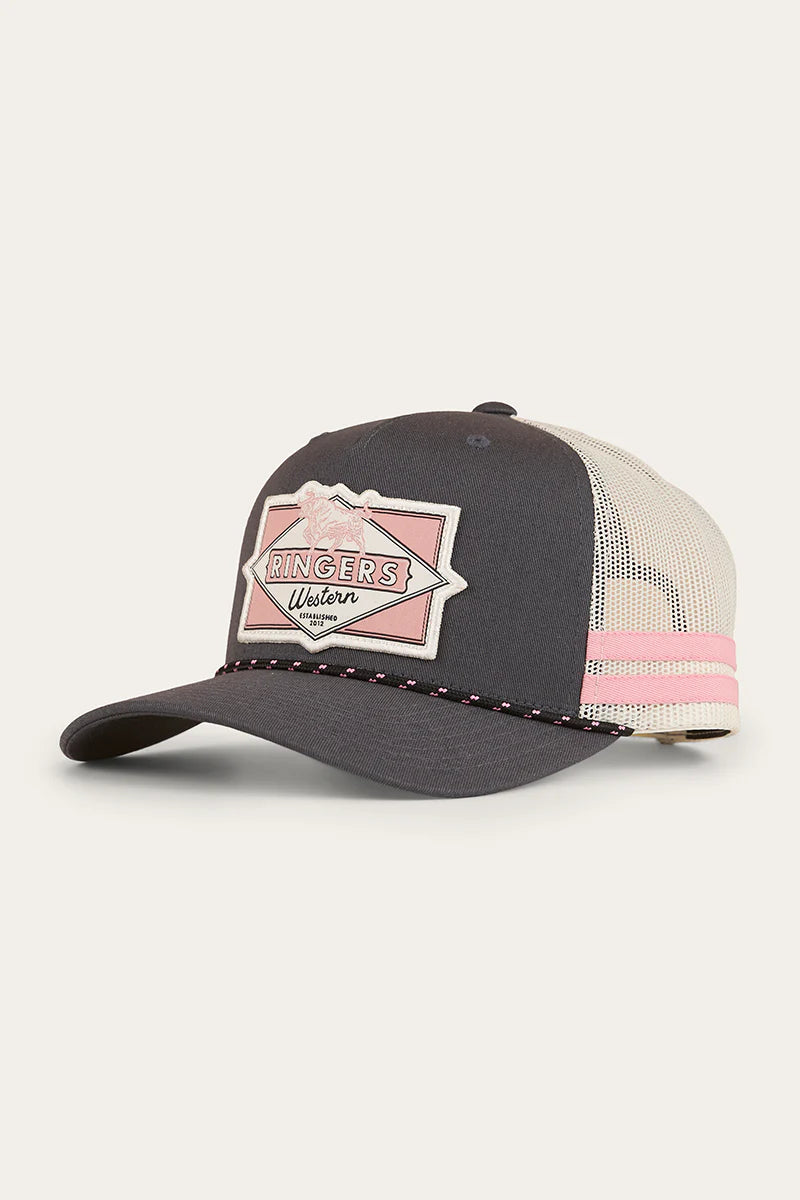 RINGERS WESTERN Hometown Trucker Cap - Charcoal/Rosey
