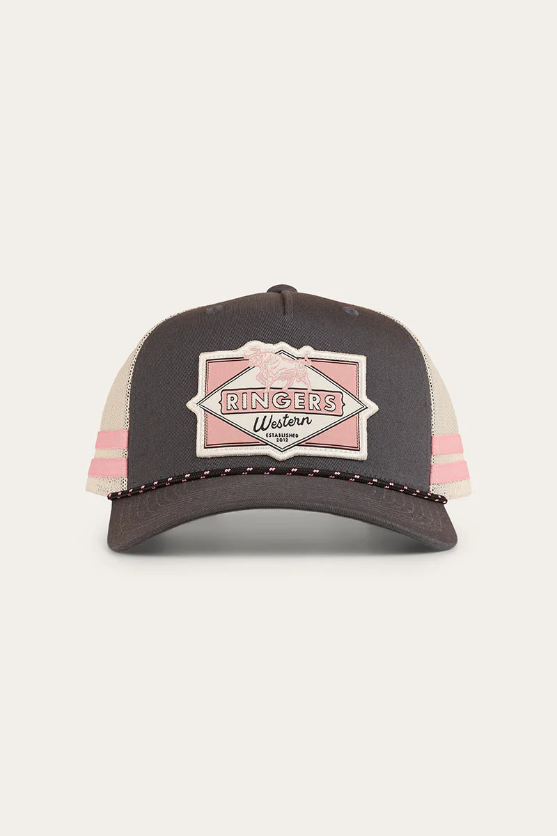 RINGERS WESTERN Hometown Trucker Cap - Charcoal/Rosey