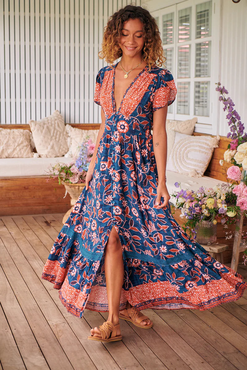 Halcyon Print Tabitha Maxi Dress - Jaase