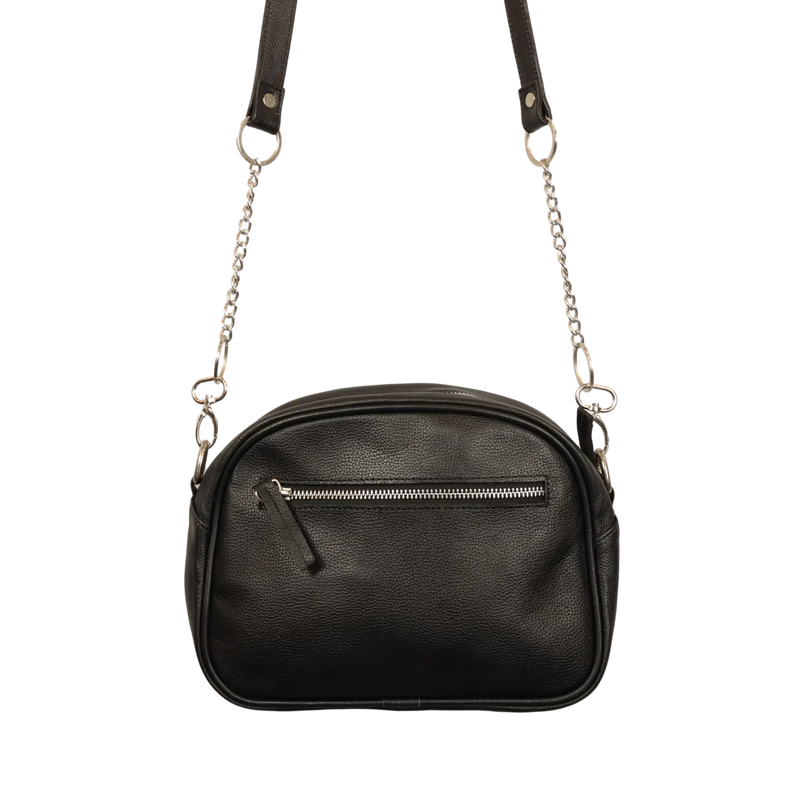 COUNTRY ALLURE Stella Cowhide Leather Handbag -Black