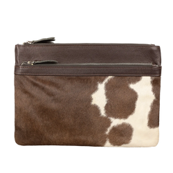 COUNTRY ALLURE India Cowhide Leather Handbag - Dark Brown