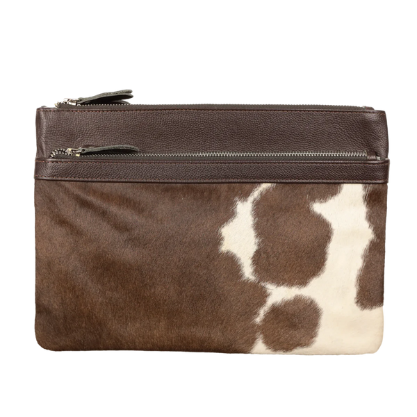 COUNTRY ALLURE India Cowhide Leather Handbag - Dark Brown/ 040
