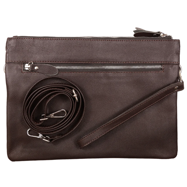 COUNTRY ALLURE India Cowhide Leather Handbag - Dark Brown