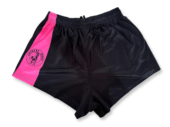 AFS "Plain Pink and Black" - Footy Shorts (With Pockets)