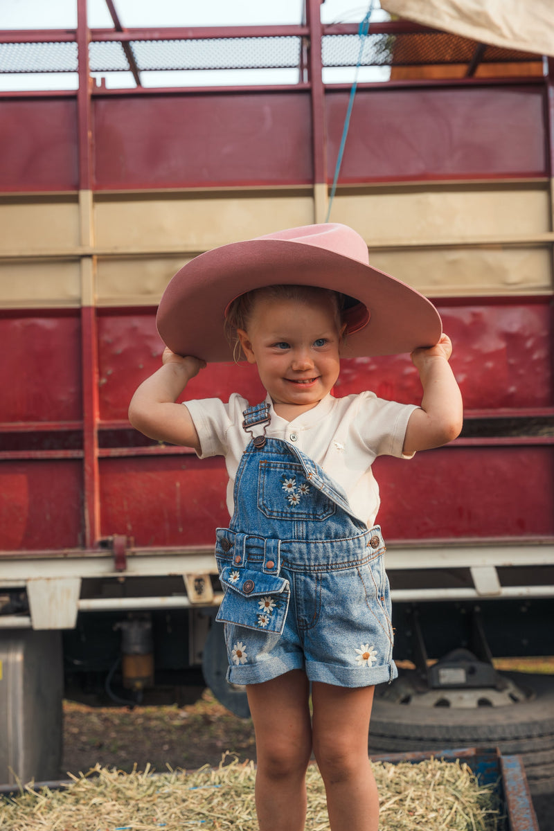 Ringers Western Bessie Kids Denim Short Overall - Light Wash Blue