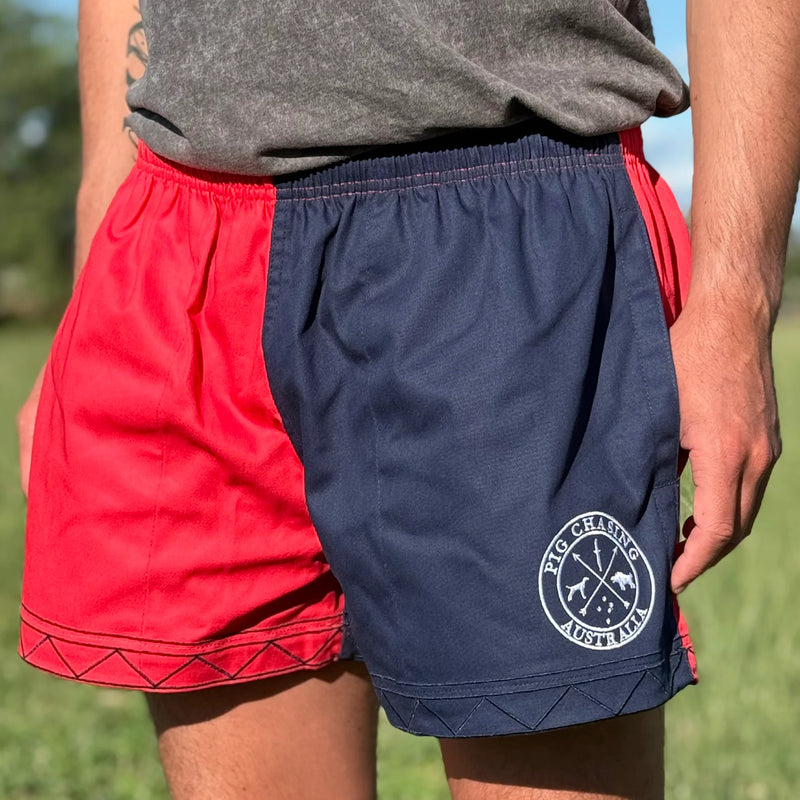 PCA Cotton Drill Rugger Shorts - Red/Navy