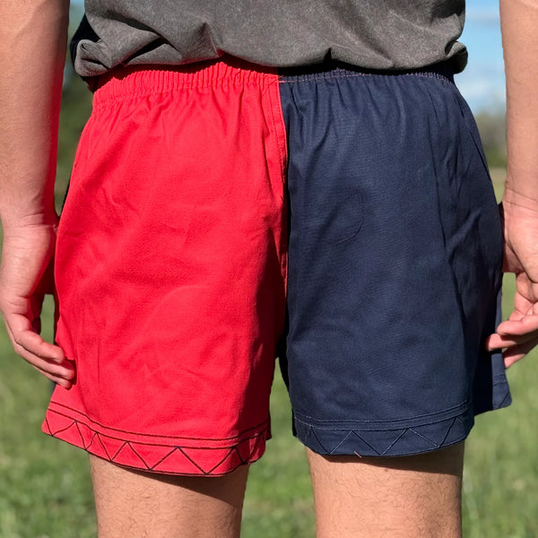 PCA Cotton Drill Rugger Shorts - Red/Navy