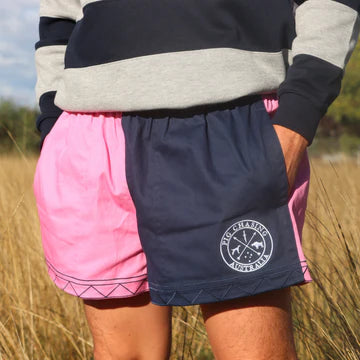 PCA Cotton Drill Rugger Shorts - Pink/Navy