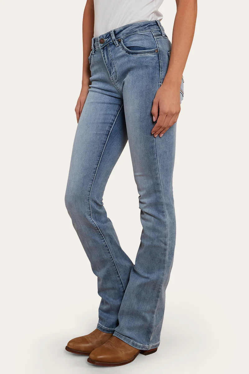 CAROLINE RODEO WOMENS MID RISE BOOTLEG JEAN - LIGHT BLUE