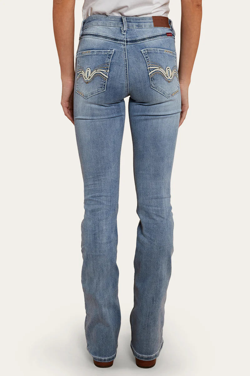 CAROLINE RODEO WOMENS MID RISE BOOTLEG JEAN - LIGHT BLUE