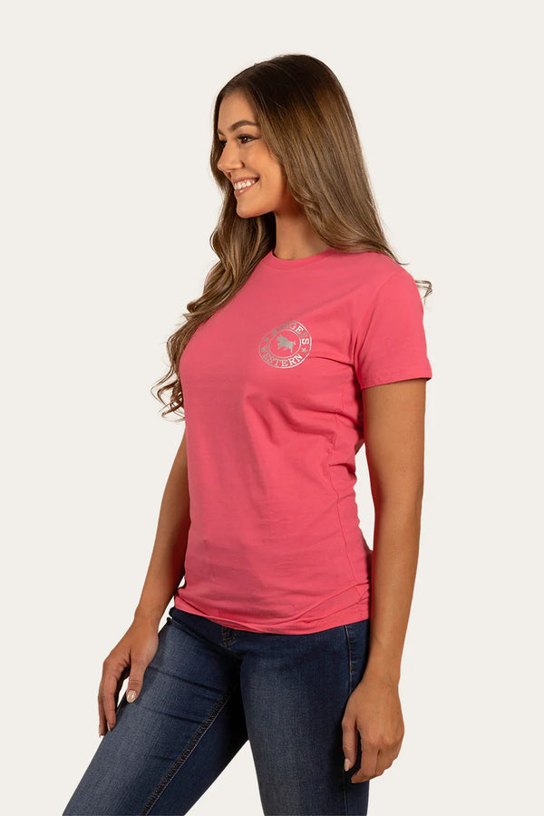 RINGERS WESTERN Signature Bull Women's Classic Fit T-Shirt - Melon/Silver