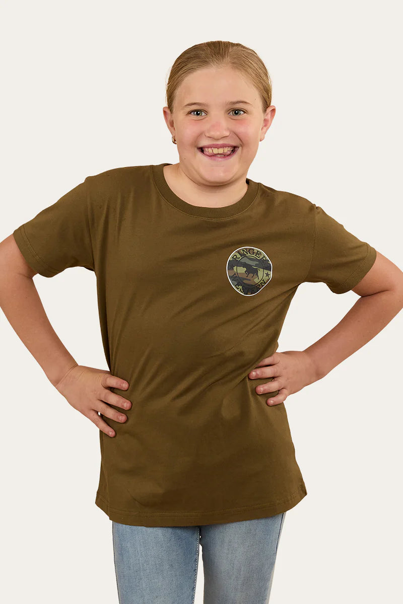 RINGERS WESTERN Signature Bull Kids Classic T-Shirt - Military Green / Camo