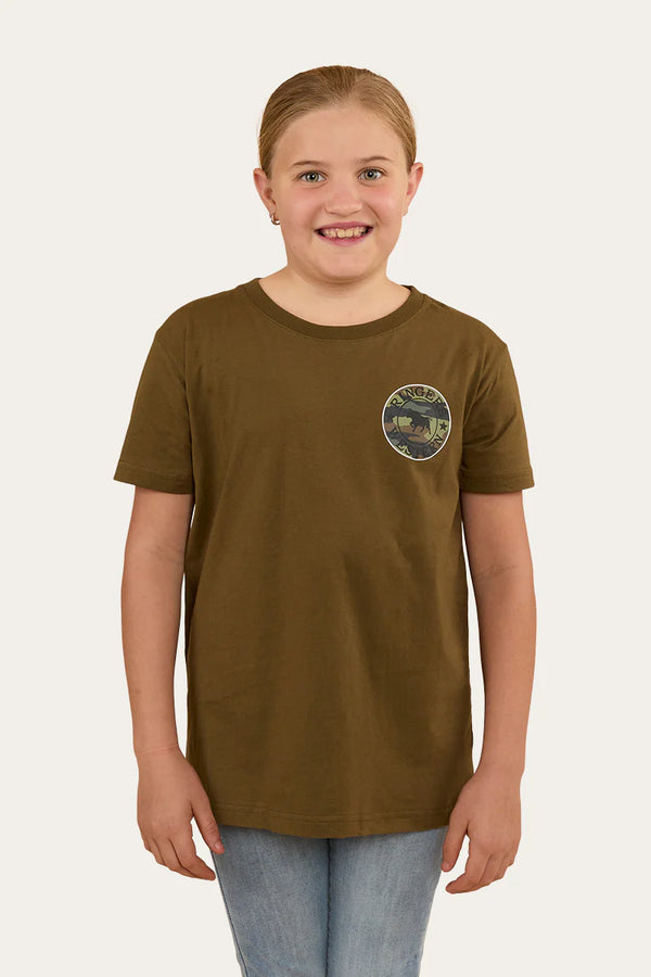 RINGERS WESTERN Signature Bull Kids Classic T-Shirt - Military Green / Camo