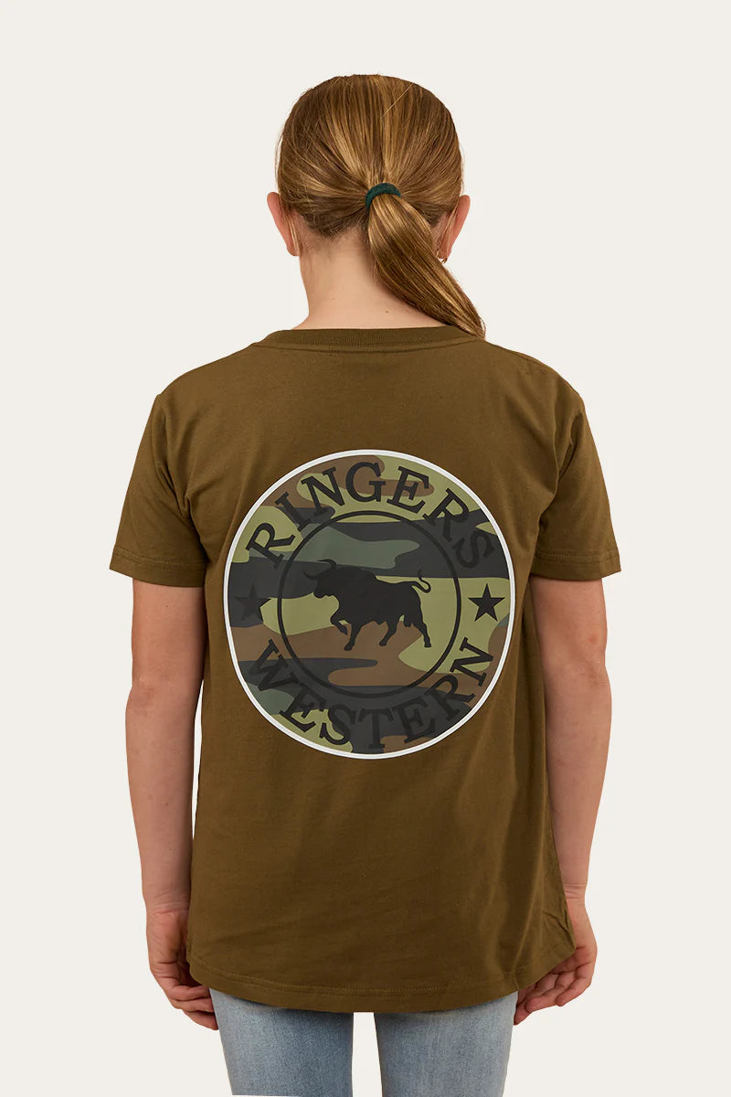 RINGERS WESTERN Signature Bull Kids Classic T-Shirt - Military Green / Camo