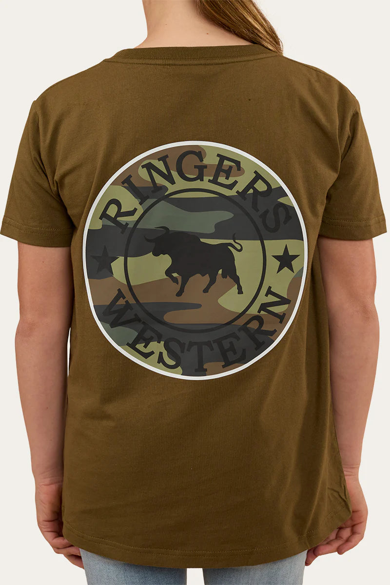 RINGERS WESTERN Signature Bull Kids Classic T-Shirt - Military Green / Camo