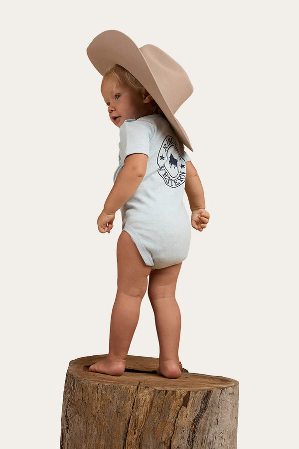 RINGERS WESTERN Ringers Babies Short Sleeve Romper - Sky Blue