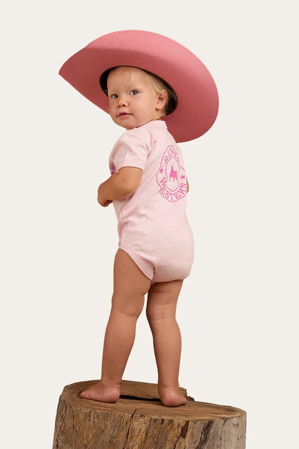 RINGERS WESTERN Ringers Babies Short Sleeve Romper - Pastel Pink