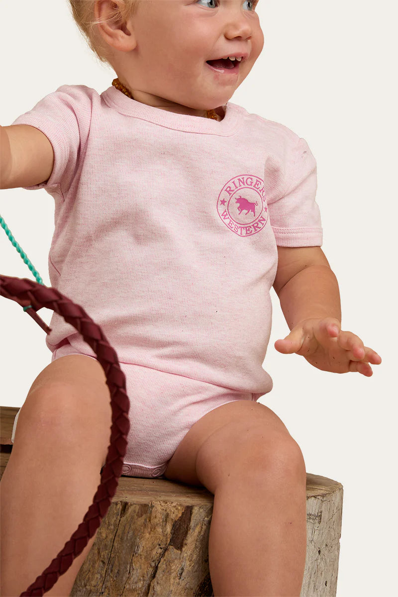 RINGERS WESTERN Ringers Babies Short Sleeve Romper - Pastel Pink