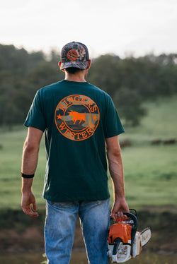 RINGERS WESTERN Signature Bulls Men Loose T-Shirt- Pine/Camo