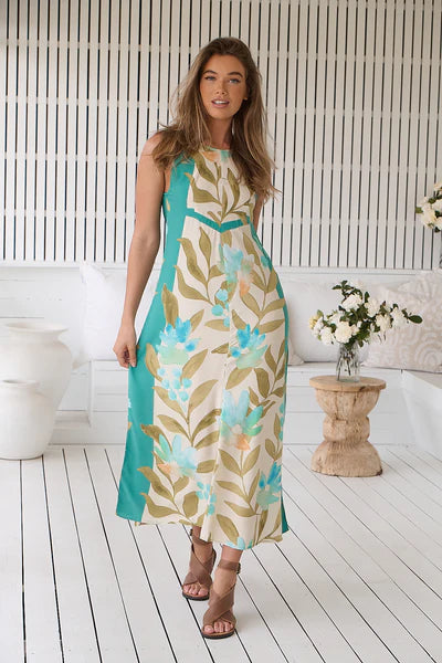 Himalaya Poppy Print Amira Maxi Dress- Jaase