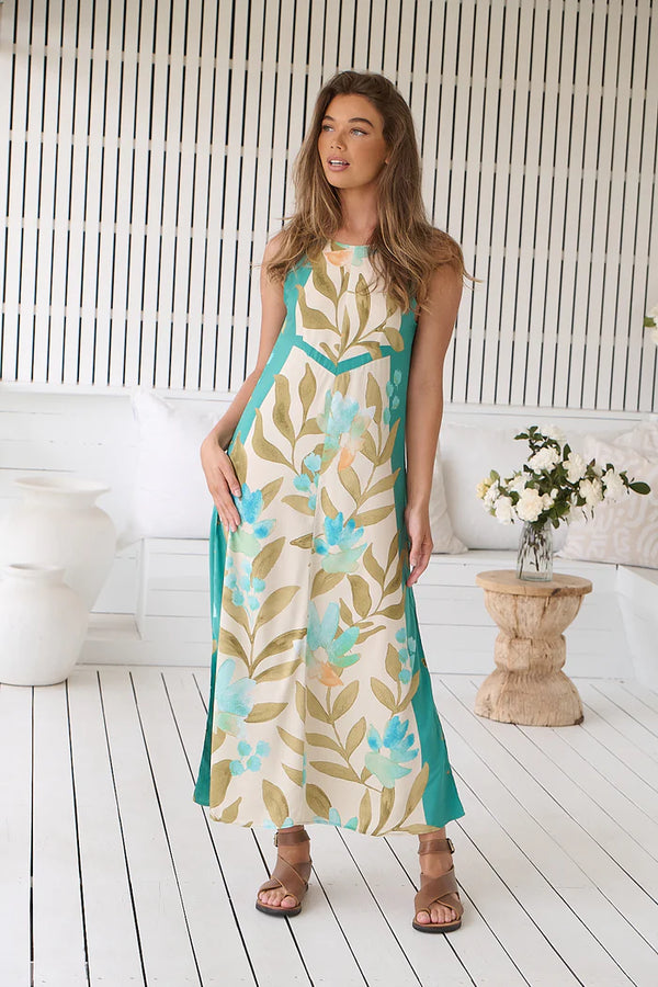 Himalaya Poppy Print Amira Maxi Dress- Jaase