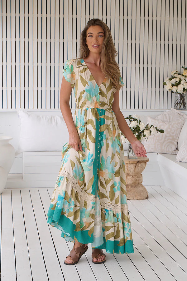 Himalayan Poppy Print Carmen Maxi - Jaase