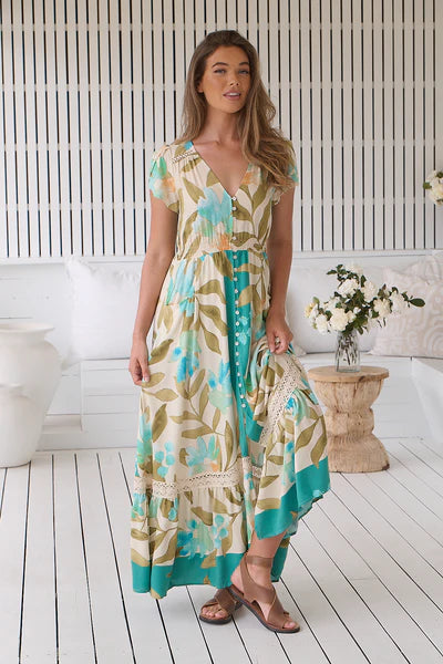 Himalayan Poppy Print Carmen Maxi - Jaase