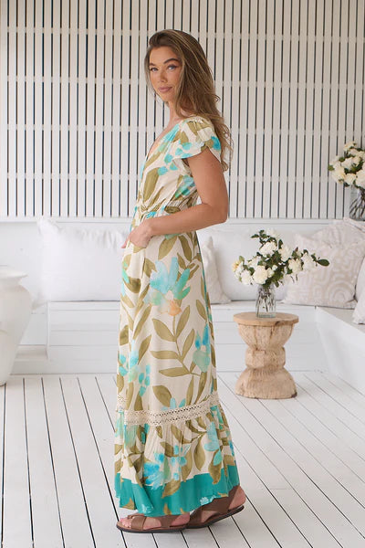 Himalayan Poppy Print Carmen Maxi - Jaase