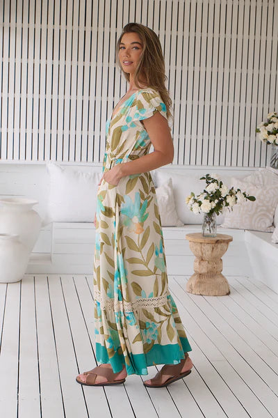 Himalayan Poppy Print Carmen Maxi - Jaase