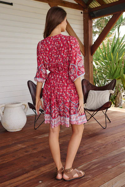 Ruby Rouge Print French Dress - Jaase