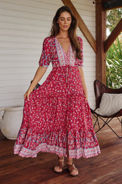 Ruby Rouge Print Tessa Maxi - Jaase