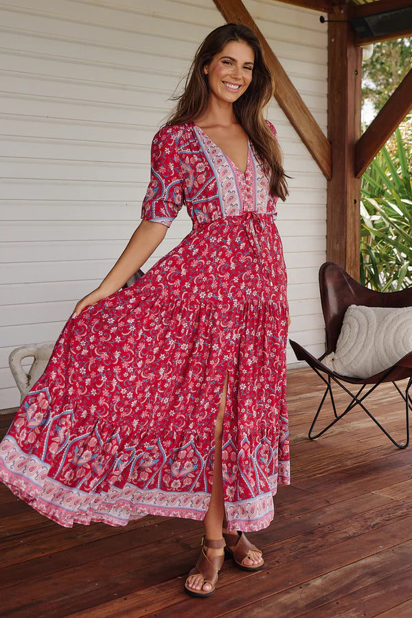 Ruby Rouge Print Tessa Maxi - Jaase