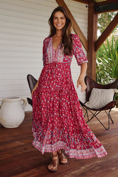 Ruby Rouge Print Tessa Maxi - Jaase