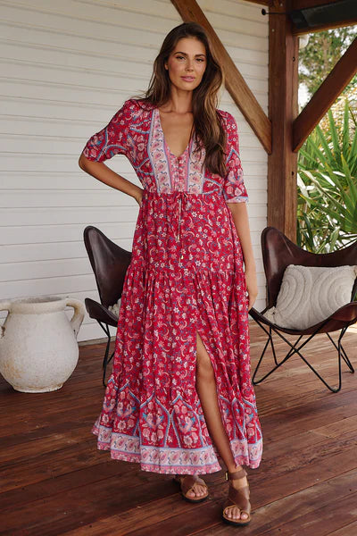 Ruby Rouge Print Tessa Maxi - Jaase