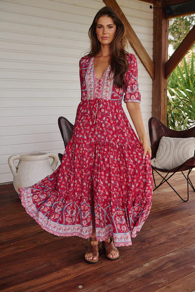 Ruby Rouge Print Tessa Maxi - Jaase