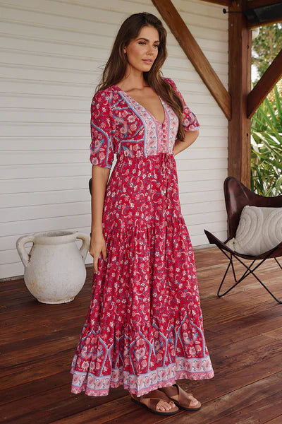 Ruby Rouge Print Tessa Maxi - Jaase