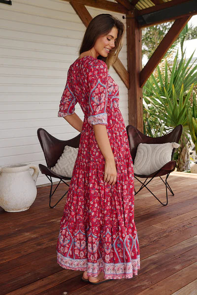 Ruby Rouge Print Tessa Maxi - Jaase