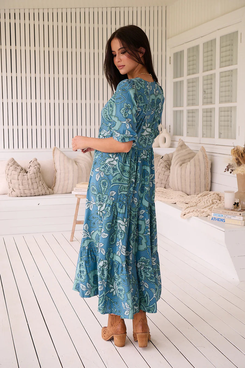 Serenade Print Eve Midi Dress - JAASE