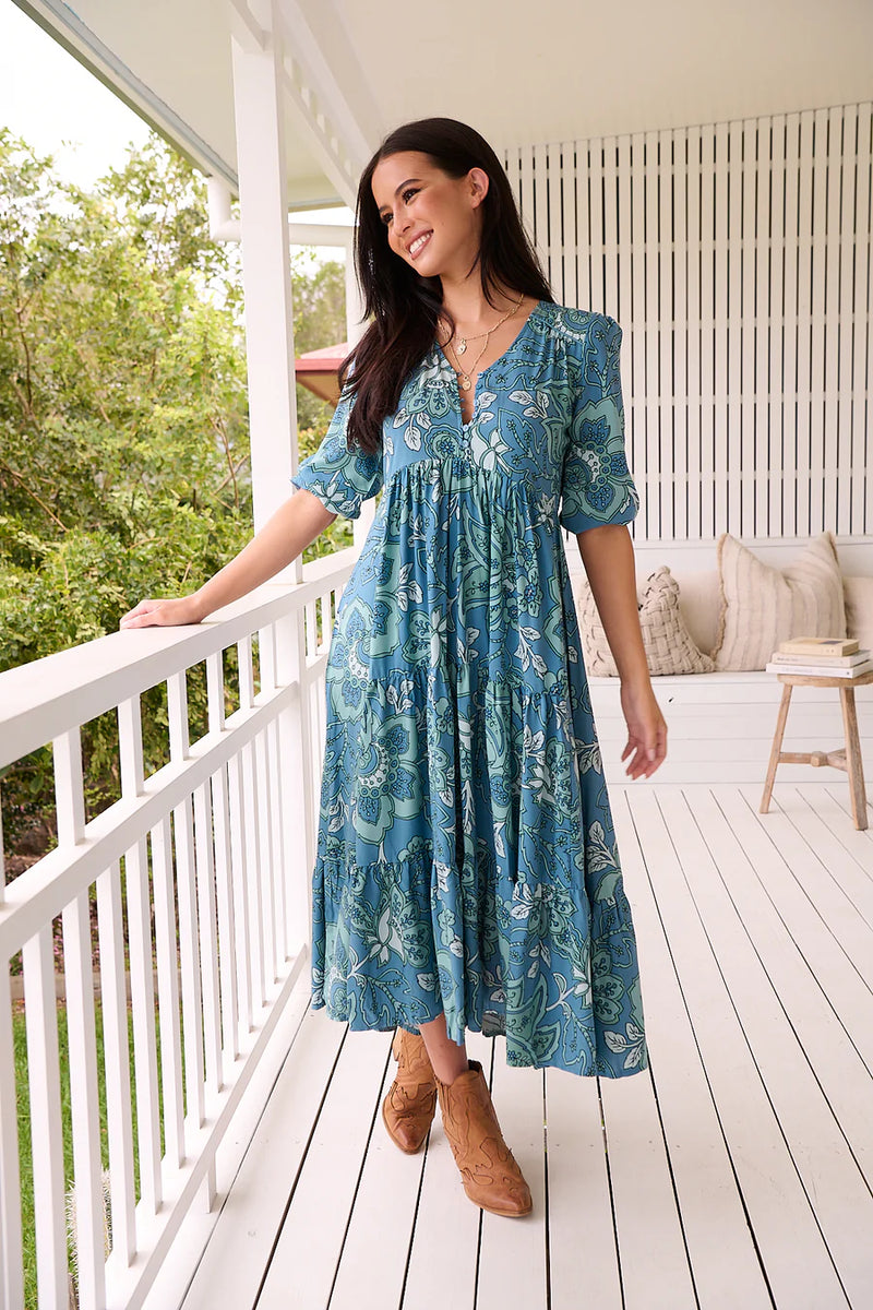 Serenade Print Eve Midi Dress - JAASE