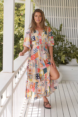 Daisy Print Jayde Maxi Dress - Jaase