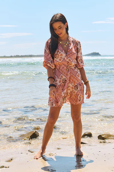 Tahitian Print Inka Mini Dress - JAASE