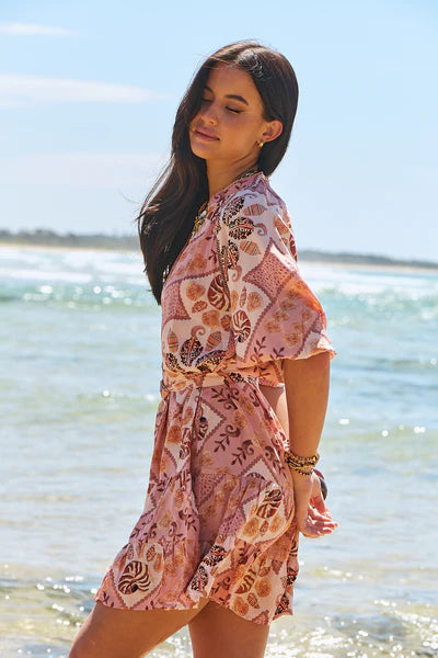 Tahitian Print Inka Mini Dress - JAASE