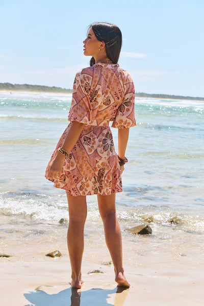 Tahitian Print Inka Mini Dress - JAASE